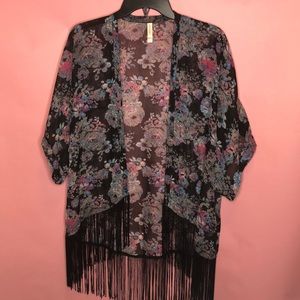 Xhilaration Floral Kimono Cardigan
